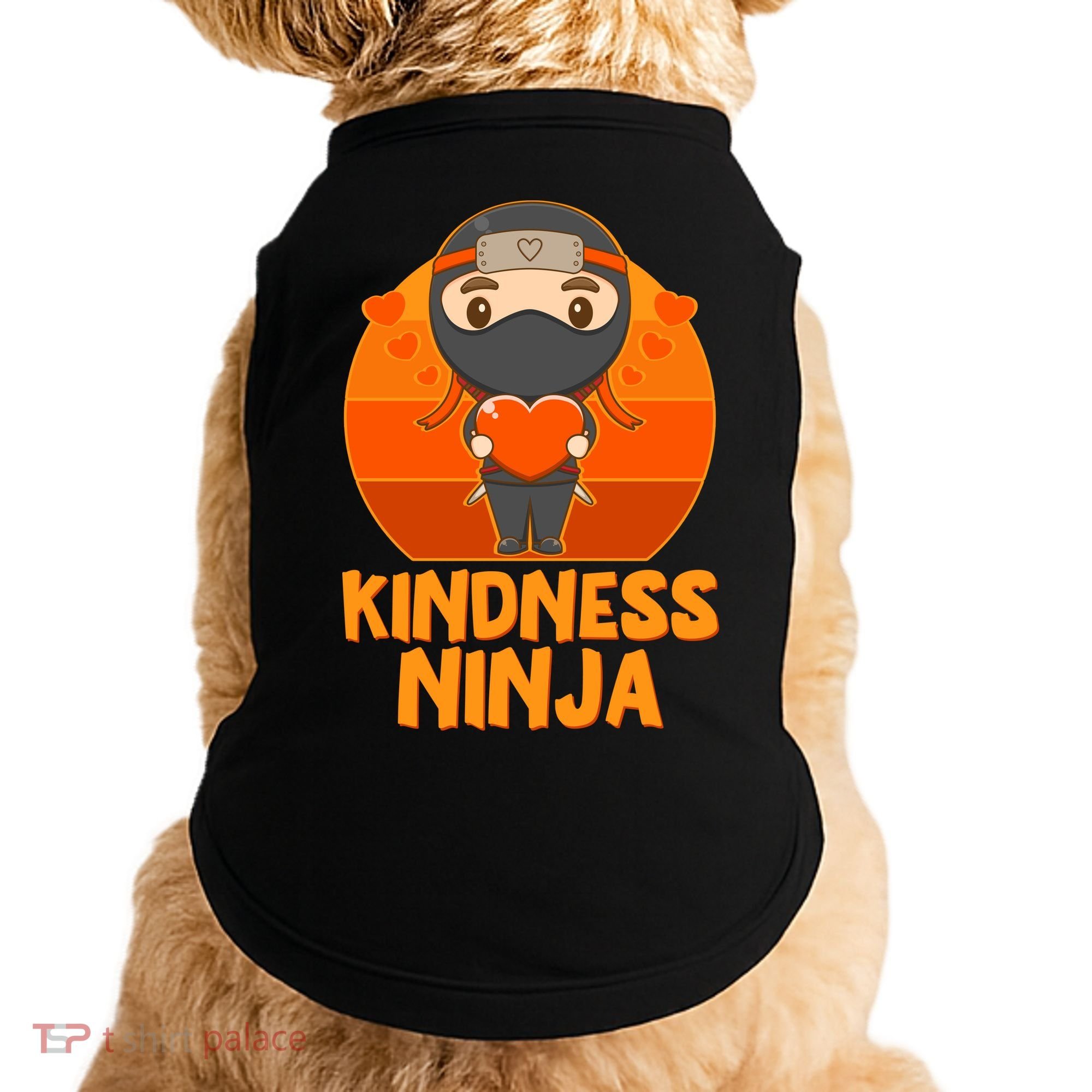 Cute Kindness Ninja Wear Orange Day Be Kind Doggie Tank