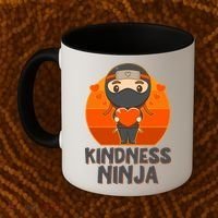 Cute Kindness Ninja Wear Orange Day Be Kind Coffee Mug thumb 2