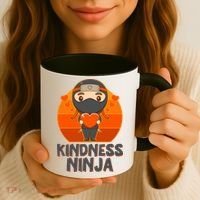 Cute Kindness Ninja Wear Orange Day Be Kind Coffee Mug thumb 3