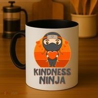 Cute Kindness Ninja Wear Orange Day Be Kind Coffee Mug thumb 4