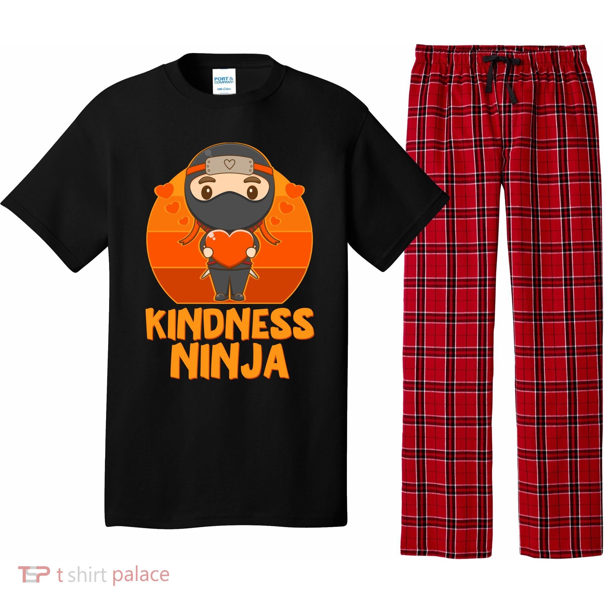 Cute Kindness Ninja Wear Orange Day Be Kind Pajama Set