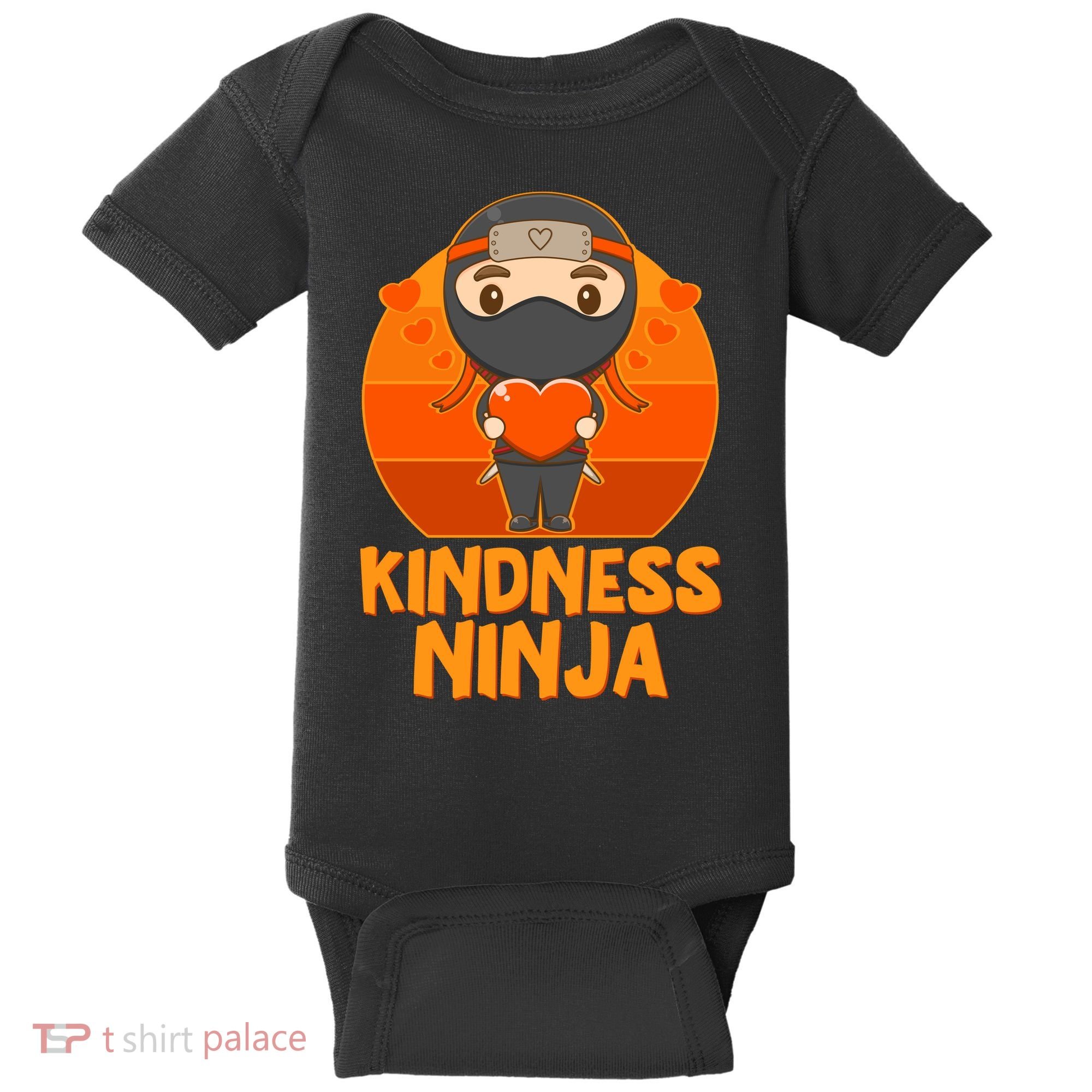 Cute Kindness Ninja Wear Orange Day Be Kind Baby Bodysuit
