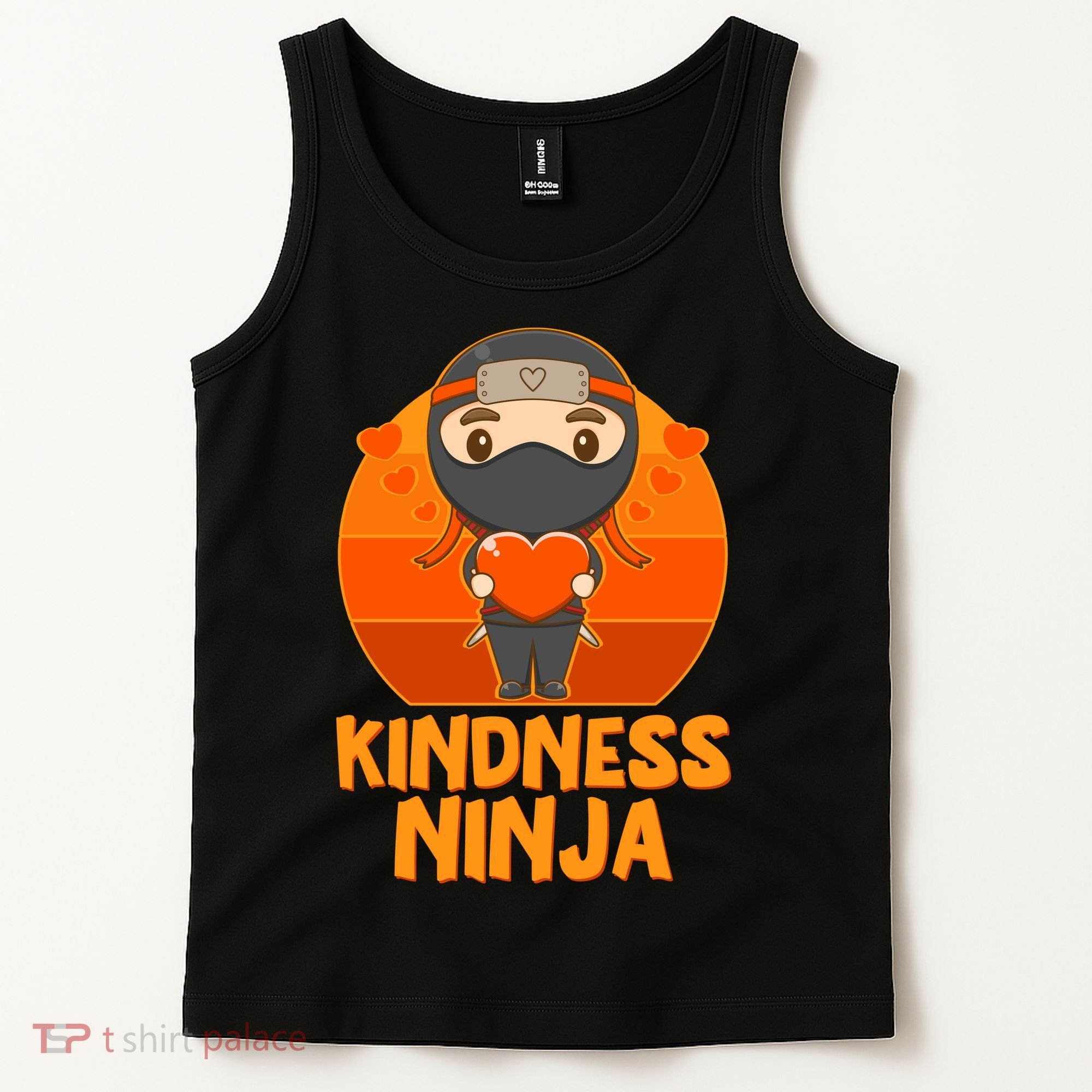Cute Kindness Ninja Wear Orange Day Be Kind Tank Top