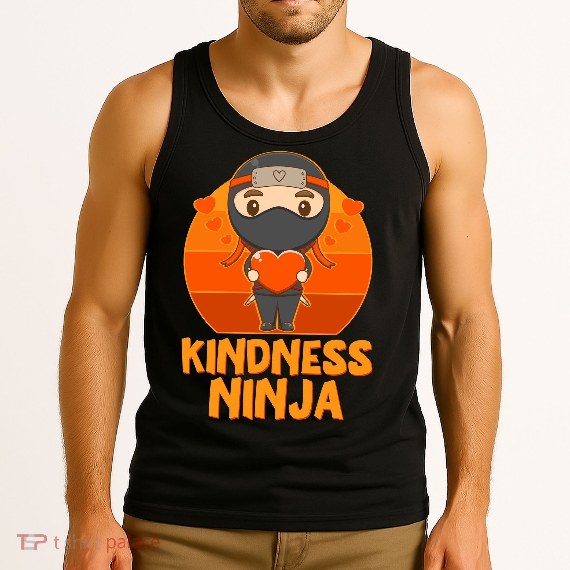 Cute Kindness Ninja Wear Orange Day Be Kind Tank Top
