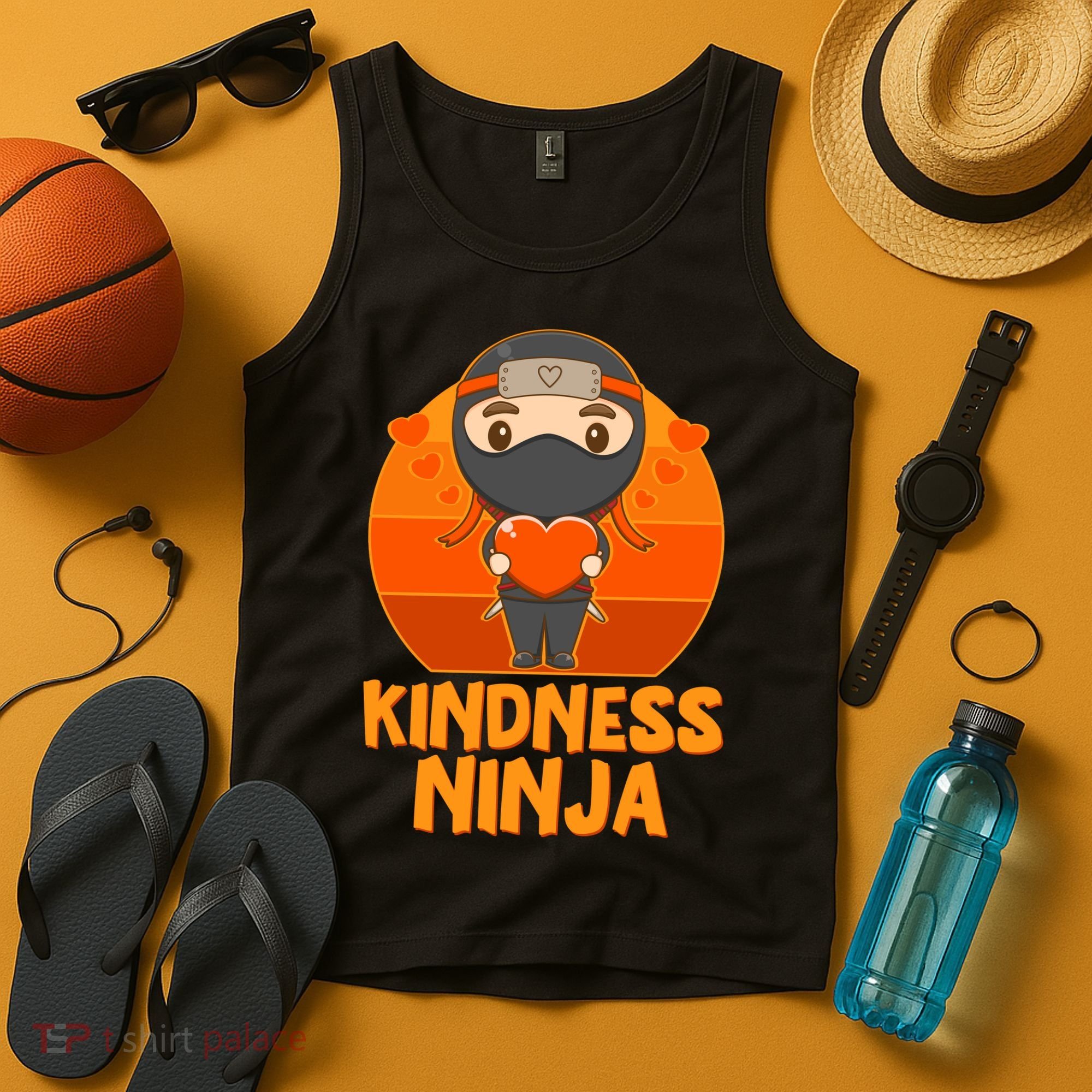 Cute Kindness Ninja Wear Orange Day Be Kind Tank Top