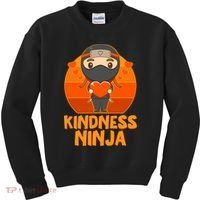 Cute Kindness Ninja Wear Orange Day Be Kind Kids Sweatshirt thumb 0