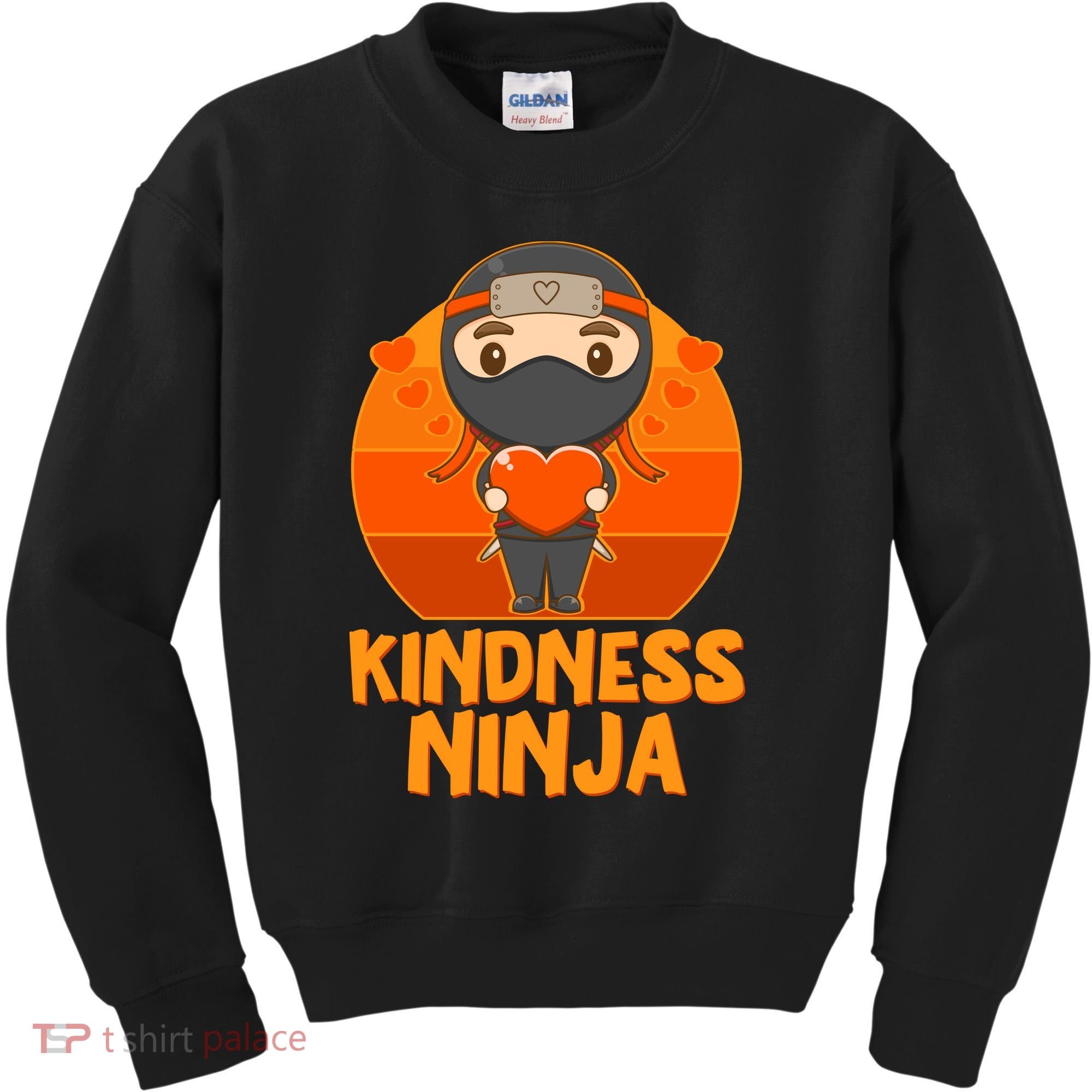 Cute Kindness Ninja Wear Orange Day Be Kind Kids Sweatshirt