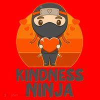 Cute Kindness Ninja Wear Orange Day Be Kind Santa Hat thumb 1