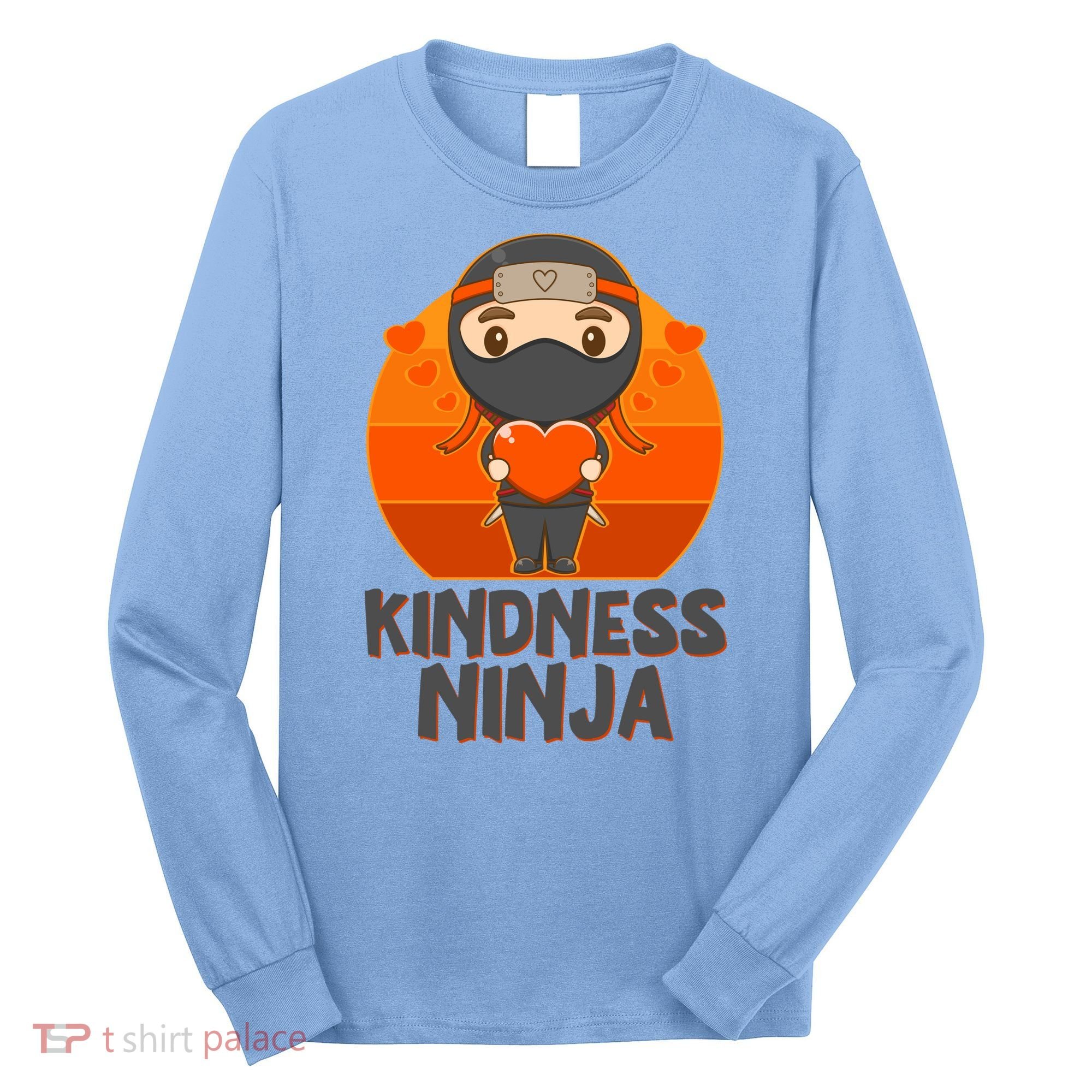 Cute Kindness Ninja Wear Orange Day Be Kind Long Sleeve Shirt