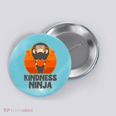Cute Kindness Ninja Wear Orange Day Be Kind Button