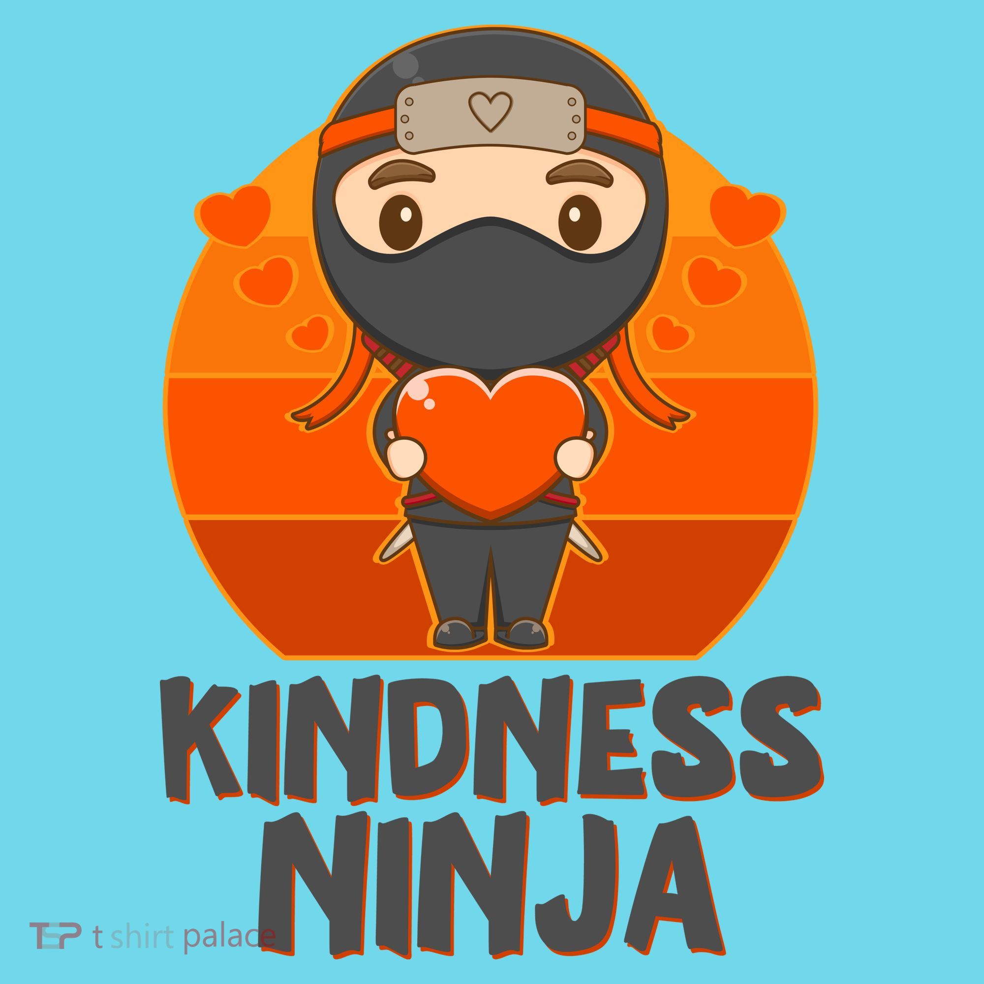 Cute Kindness Ninja Wear Orange Day Be Kind Button