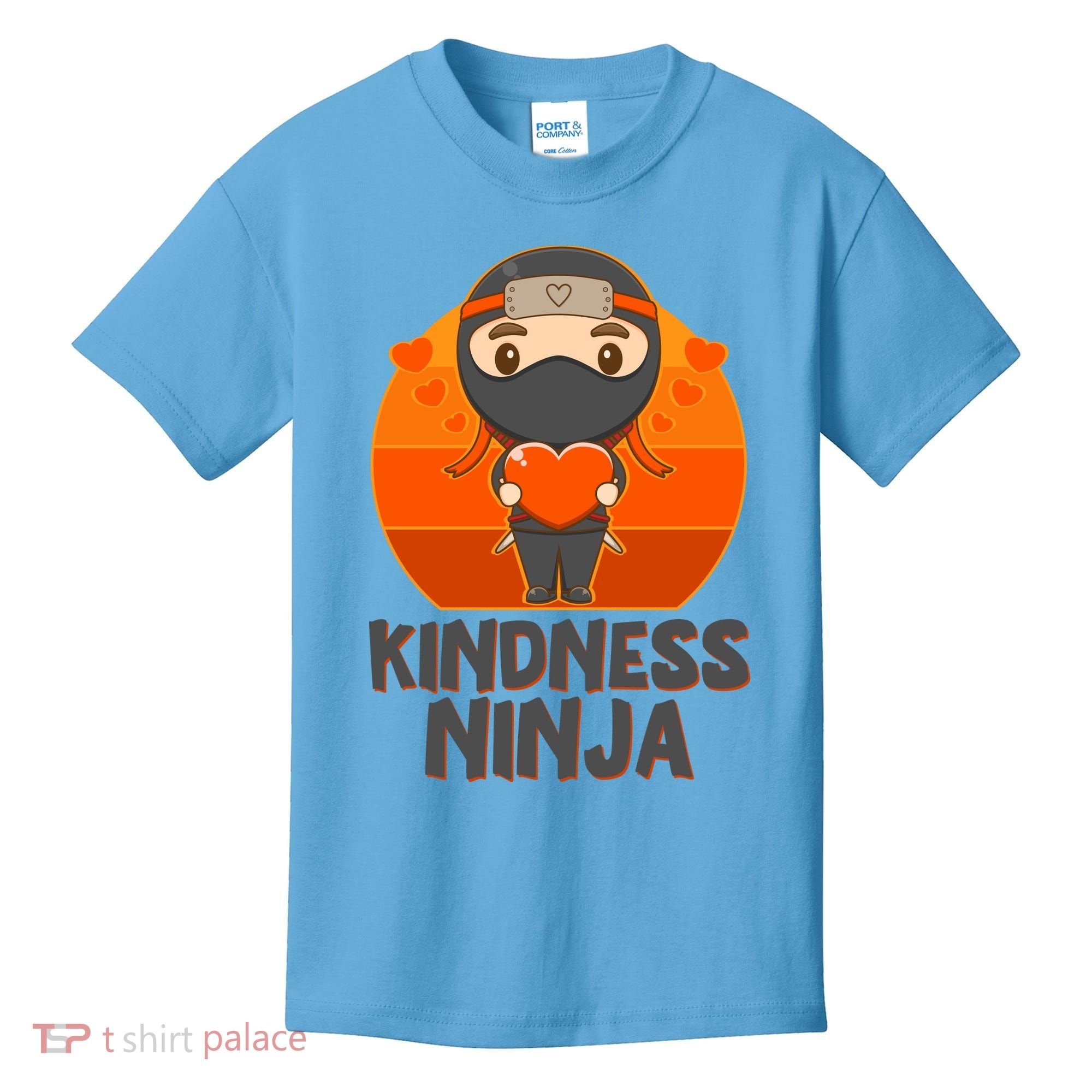 Cute Kindness Ninja Wear Orange Day Be Kind Kids T-Shirt