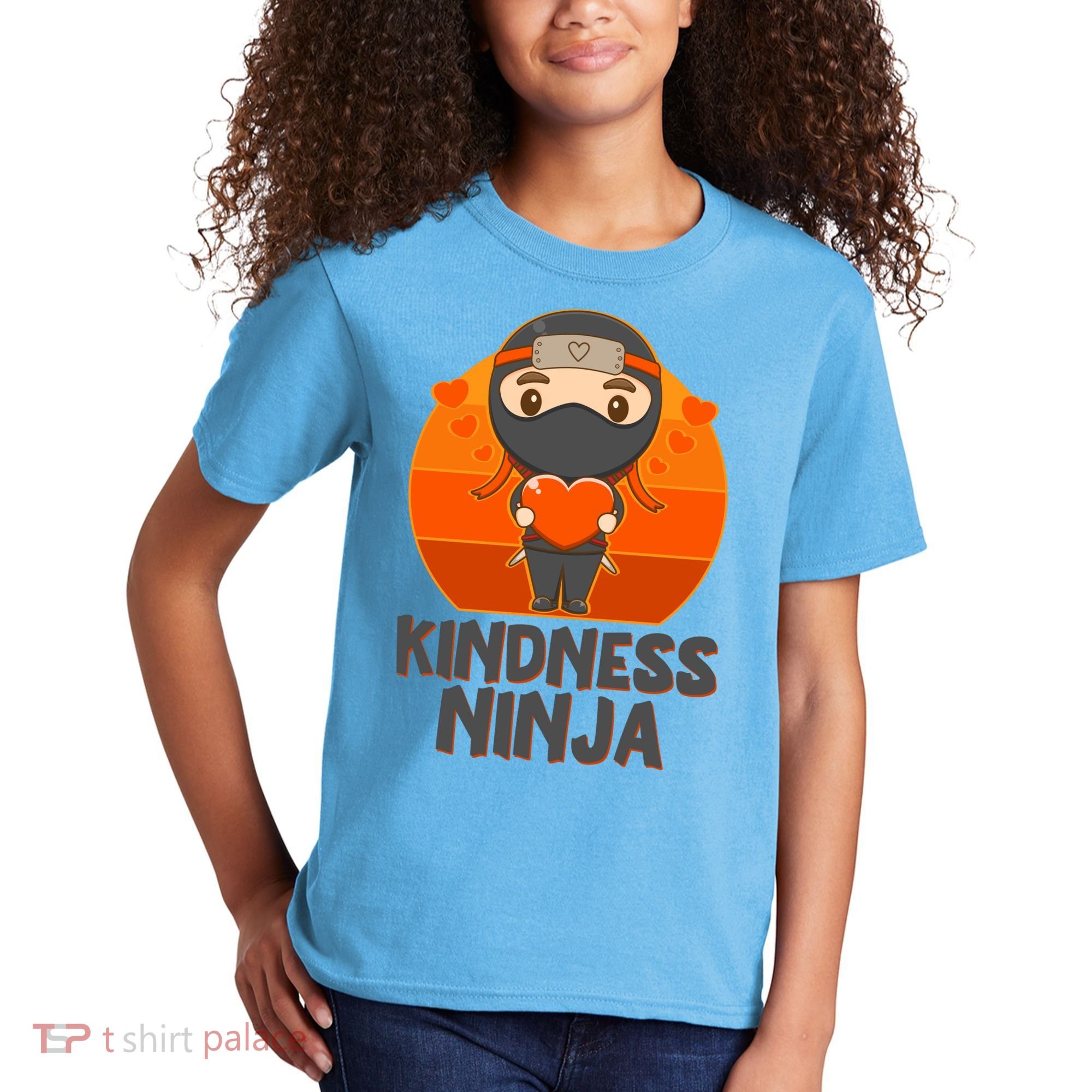 Cute Kindness Ninja Wear Orange Day Be Kind Kids T-Shirt
