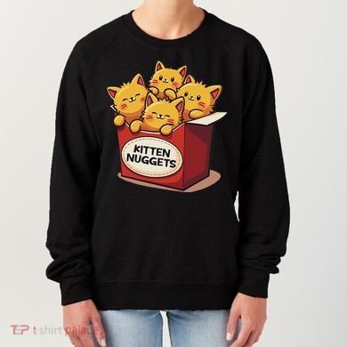 Cute Kitten Nuggets Chicken Nuggets Cat Lover Funny Cat Pun Women's Sweatshirt