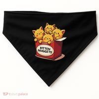 Cute Kitten Nuggets Chicken Nuggets Cat Lover Funny Cat Pun USA-Made Doggie Bandana thumb 0