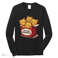 Cute Kitten Nuggets Chicken Nuggets Cat Lover Funny Cat Pun Long Sleeve Shirt thumb 0