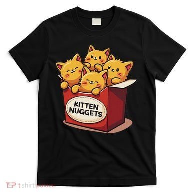 Cute Kitten Nuggets Chicken Nuggets Cat Lover Funny Cat Pun T-Shirt