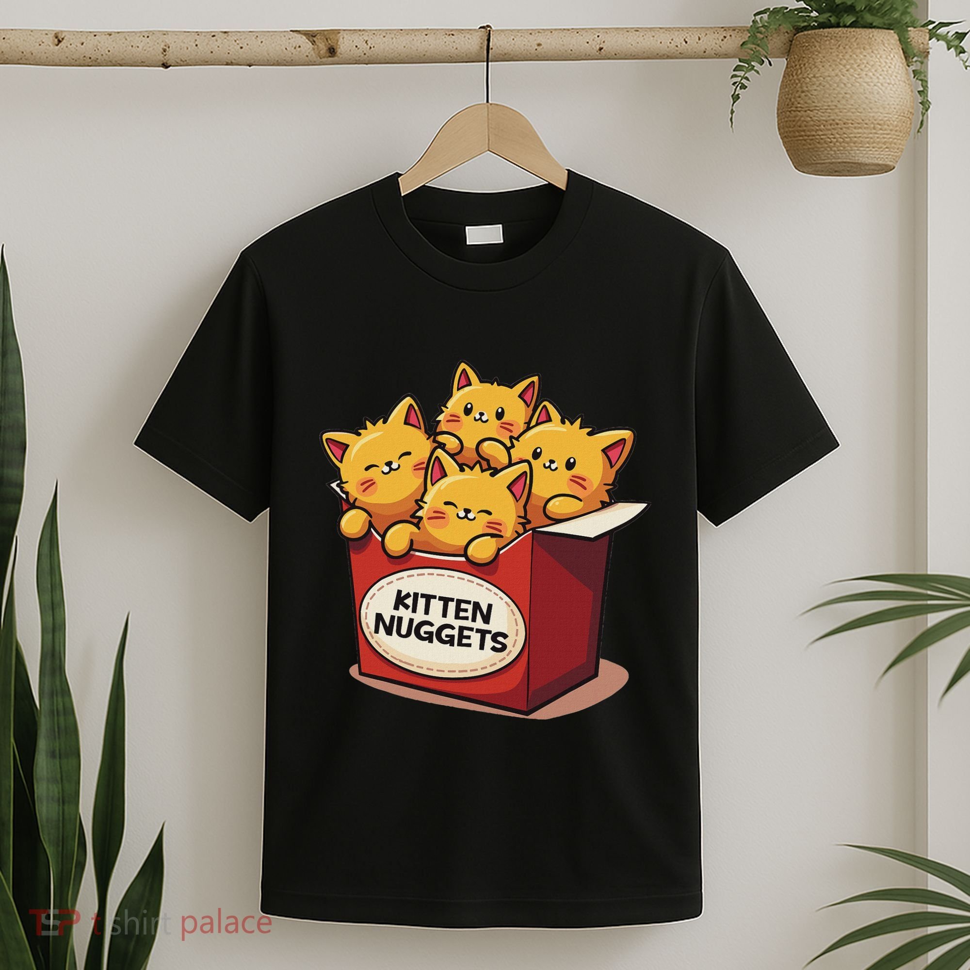 Cute Kitten Nuggets Chicken Nuggets Cat Lover Funny Cat Pun T-Shirt