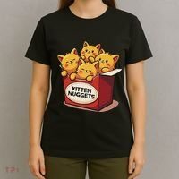 Cute Kitten Nuggets Chicken Nuggets Cat Lover Funny Cat Pun T-Shirt thumb 4