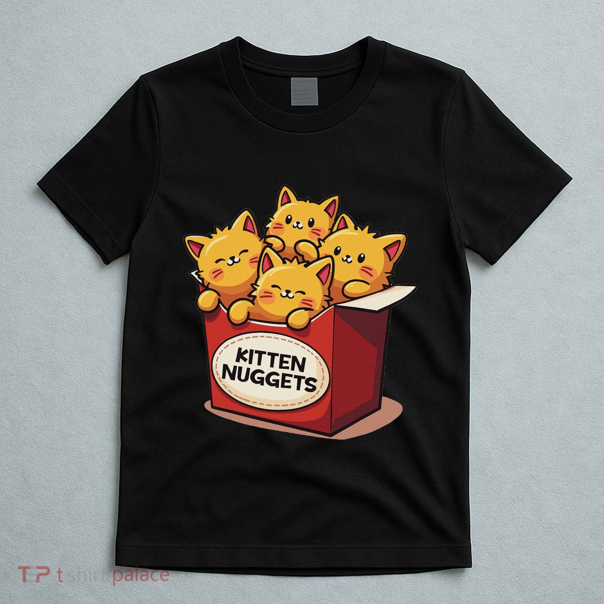 Cute Kitten Nuggets Chicken Nuggets Cat Lover Funny Cat Pun T-Shirt