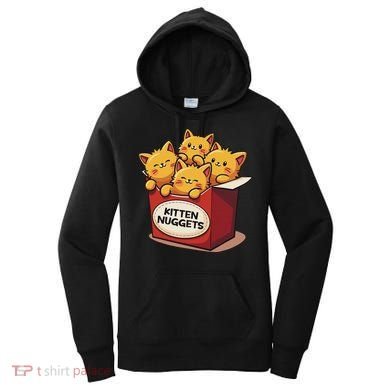 Cute Kitten Nuggets Chicken Nuggets Cat Lover Funny Cat Pun Women's Hoodie
