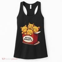 Cute Kitten Nuggets Chicken Nuggets Cat Lover Funny Cat Pun Women's Tank Top thumb 0