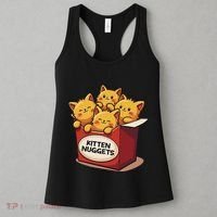 Cute Kitten Nuggets Chicken Nuggets Cat Lover Funny Cat Pun Women's Tank Top thumb 3