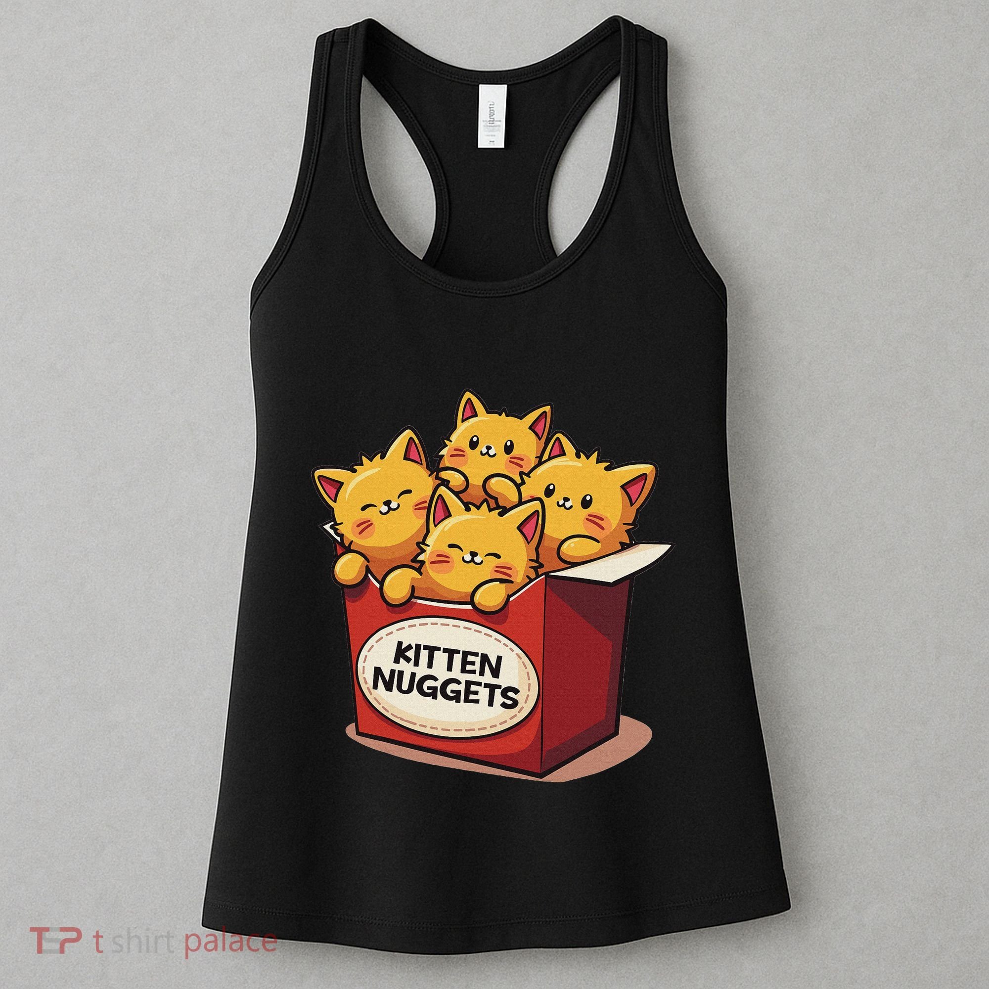 Cute Kitten Nuggets Chicken Nuggets Cat Lover Funny Cat Pun Women's Tank Top