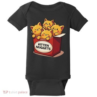 Cute Kitten Nuggets Chicken Nuggets Cat Lover Funny Cat Pun Baby Bodysuit