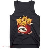 Cute Kitten Nuggets Chicken Nuggets Cat Lover Funny Cat Pun Tank Top thumb 0