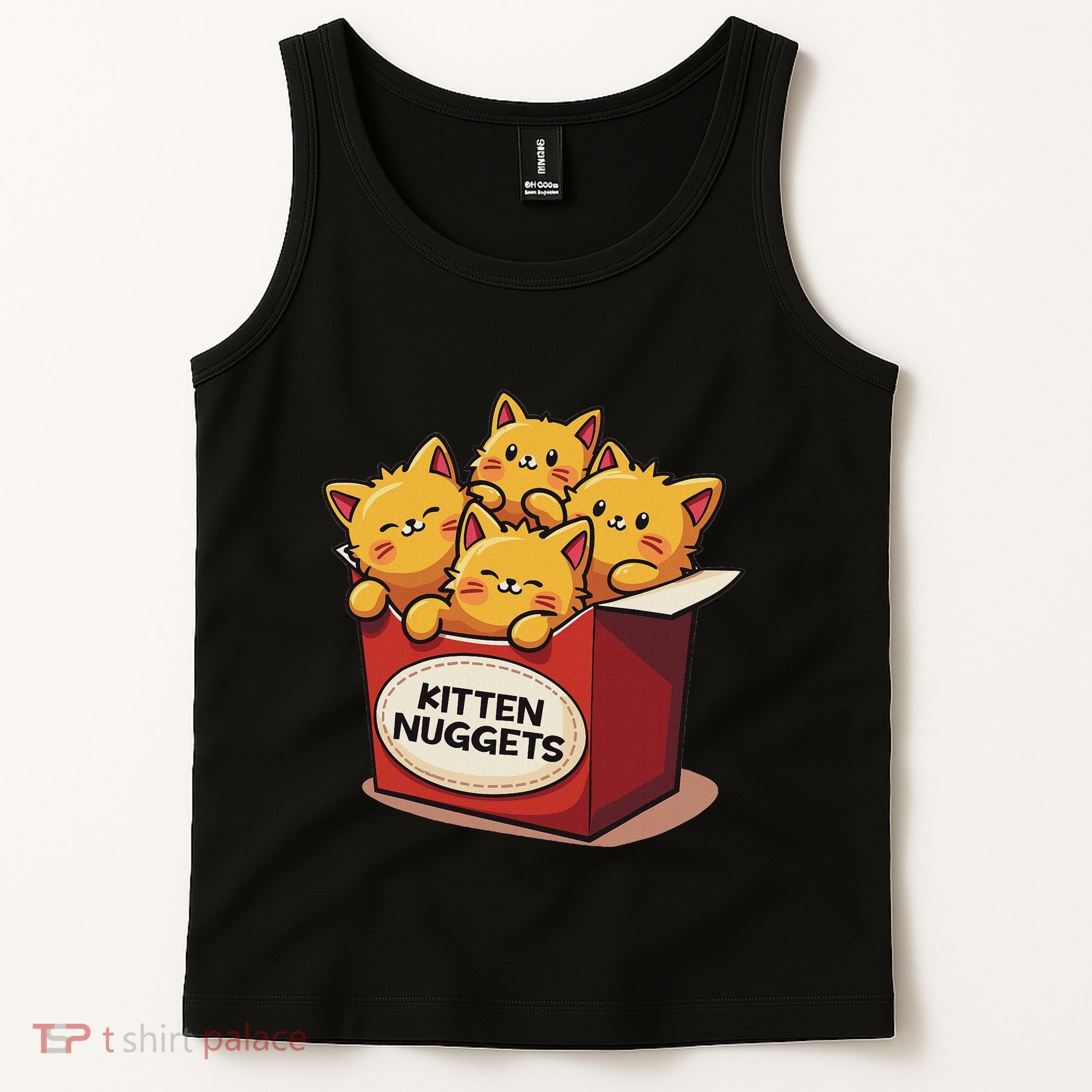 Cute Kitten Nuggets Chicken Nuggets Cat Lover Funny Cat Pun Tank Top