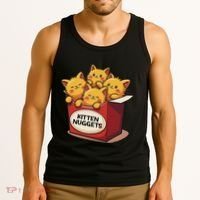Cute Kitten Nuggets Chicken Nuggets Cat Lover Funny Cat Pun Tank Top thumb 3