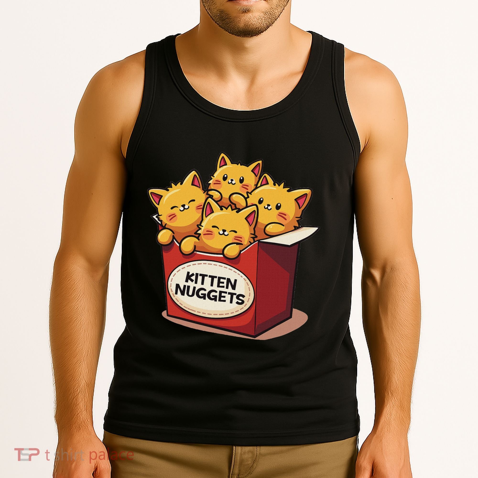 Cute Kitten Nuggets Chicken Nuggets Cat Lover Funny Cat Pun Tank Top