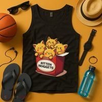 Cute Kitten Nuggets Chicken Nuggets Cat Lover Funny Cat Pun Tank Top thumb 4