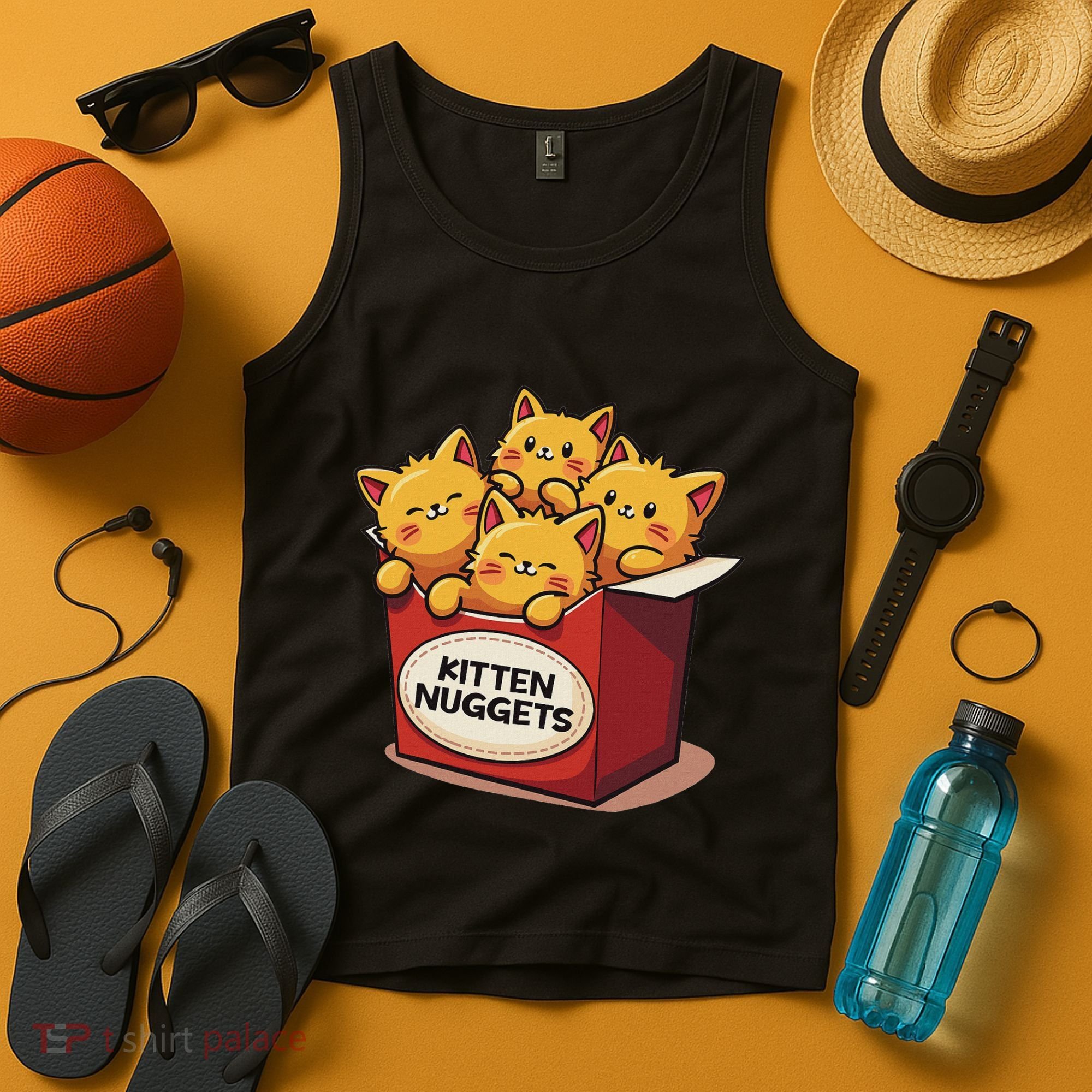 Cute Kitten Nuggets Chicken Nuggets Cat Lover Funny Cat Pun Tank Top
