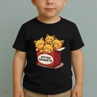 Cute Kitten Nuggets Chicken Nuggets Cat Lover Funny Cat Pun Toddler T-Shirt thumb 2