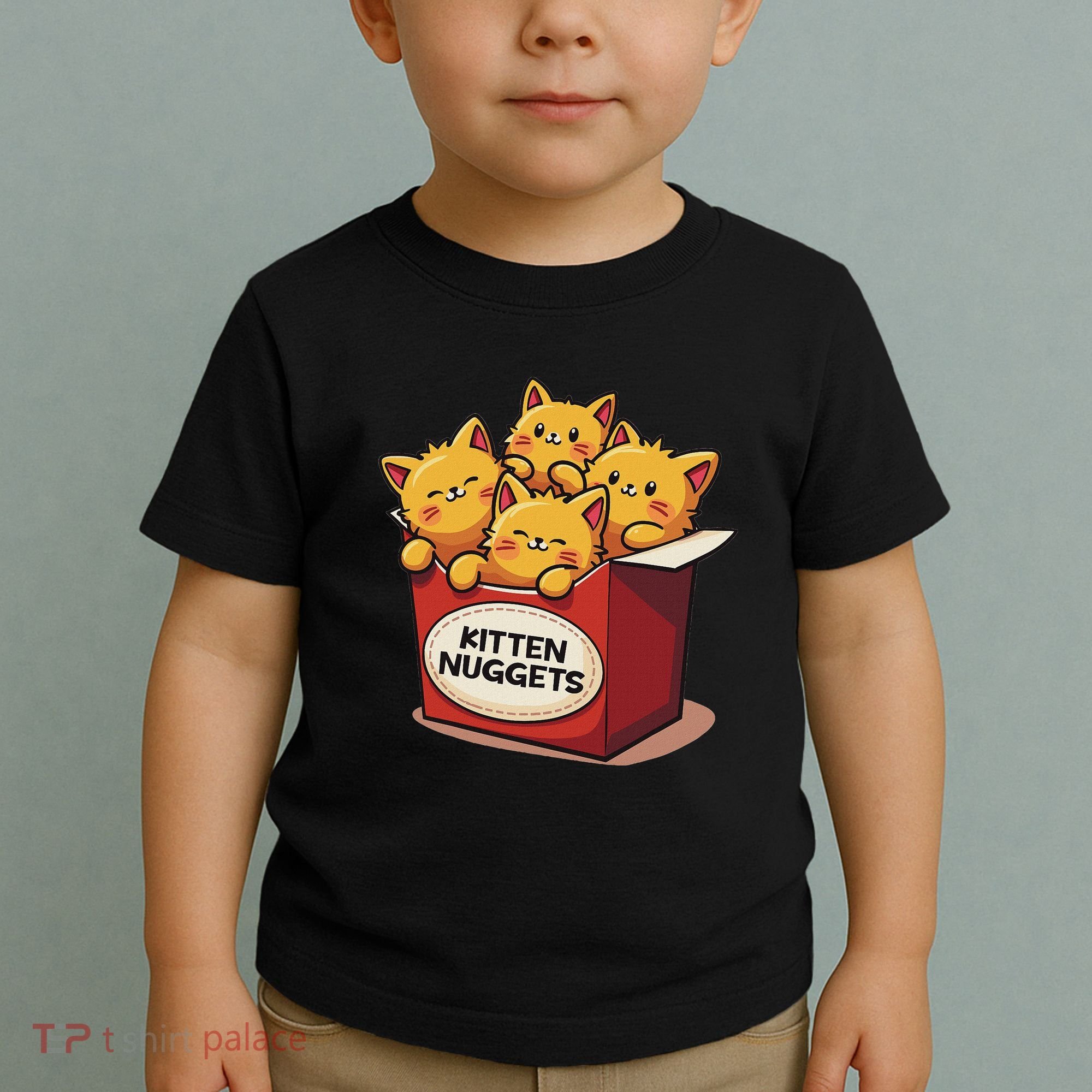 Cute Kitten Nuggets Chicken Nuggets Cat Lover Funny Cat Pun Toddler T-Shirt
