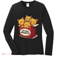 Cute Kitten Nuggets Chicken Nuggets Cat Lover Funny Cat Pun Women's Long Sleeve Shirt thumb 0