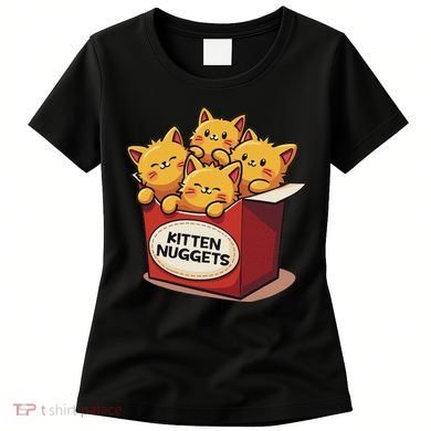 Cute Kitten Nuggets Chicken Nuggets Cat Lover Funny Cat Pun Women's T-Shirt