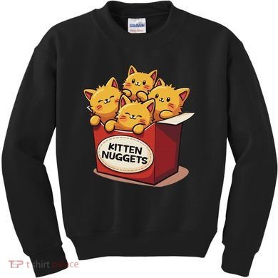 Cute Kitten Nuggets Chicken Nuggets Cat Lover Funny Cat Pun Kids Sweatshirt