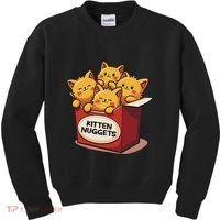Cute Kitten Nuggets Chicken Nuggets Cat Lover Funny Cat Pun Kids Sweatshirt thumb 0