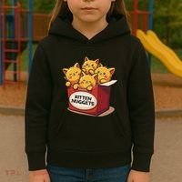 Cute Kitten Nuggets Chicken Nuggets Cat Lover Funny Cat Pun Kids Hoodie thumb 3