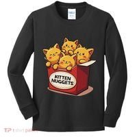 Cute Kitten Nuggets Chicken Nuggets Cat Lover Funny Cat Pun Kids Long Sleeve Shirt thumb 0