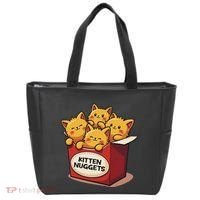 Cute Kitten Nuggets Chicken Nuggets Cat Lover Funny Cat Pun Tote Bag thumb 0