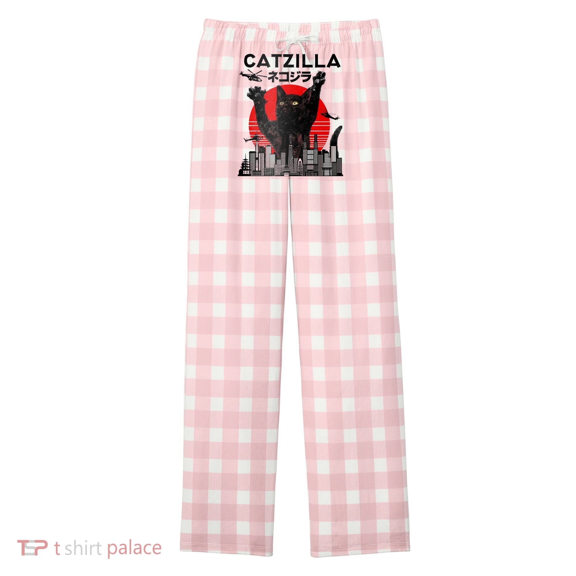 Catzilla King Of Pawster Women's Flannel Plaid Pajama Pants