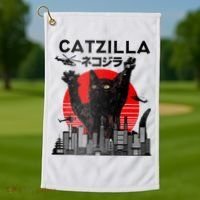Catzilla King Of Pawster Golf Towel thumb 1