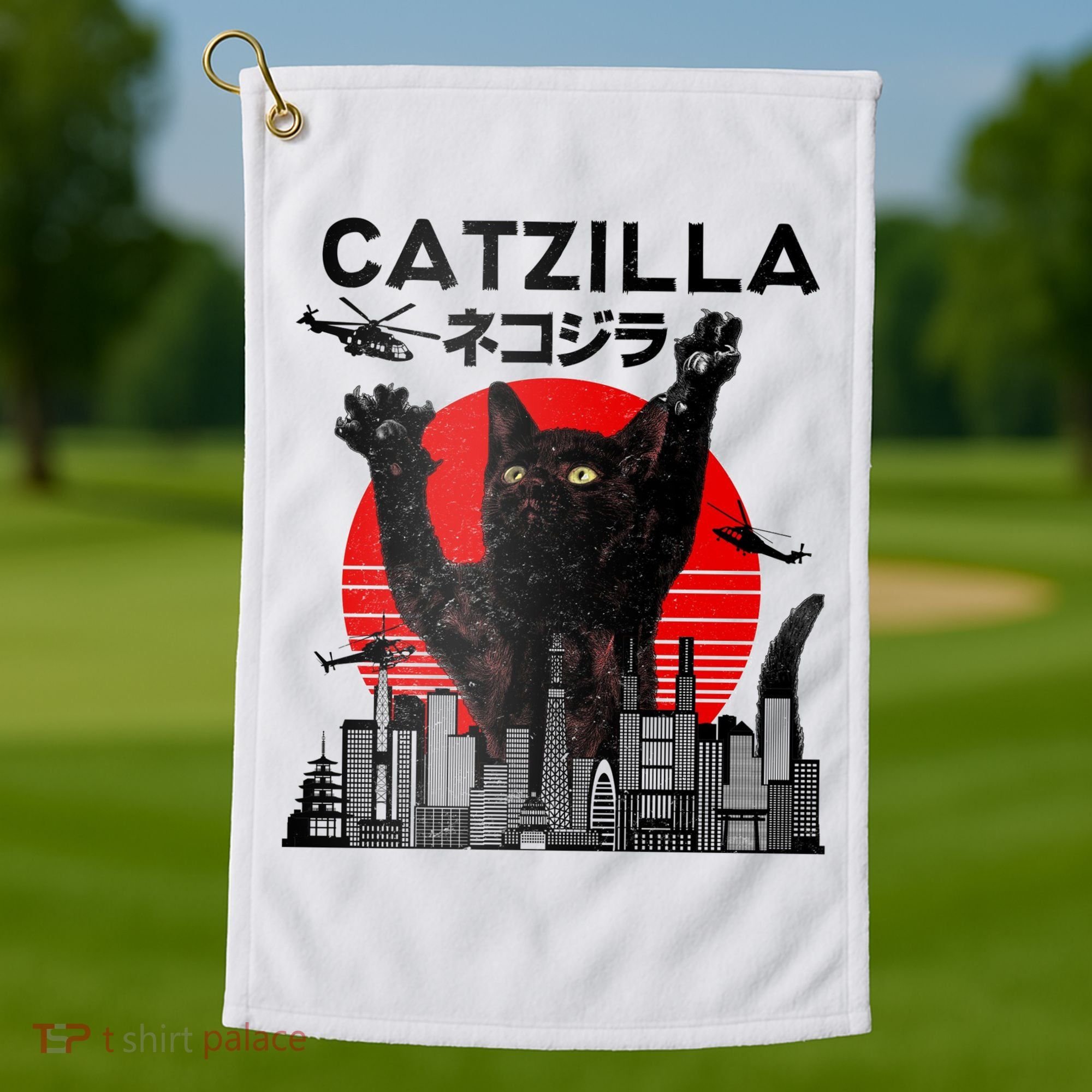 Catzilla King Of Pawster Golf Towel
