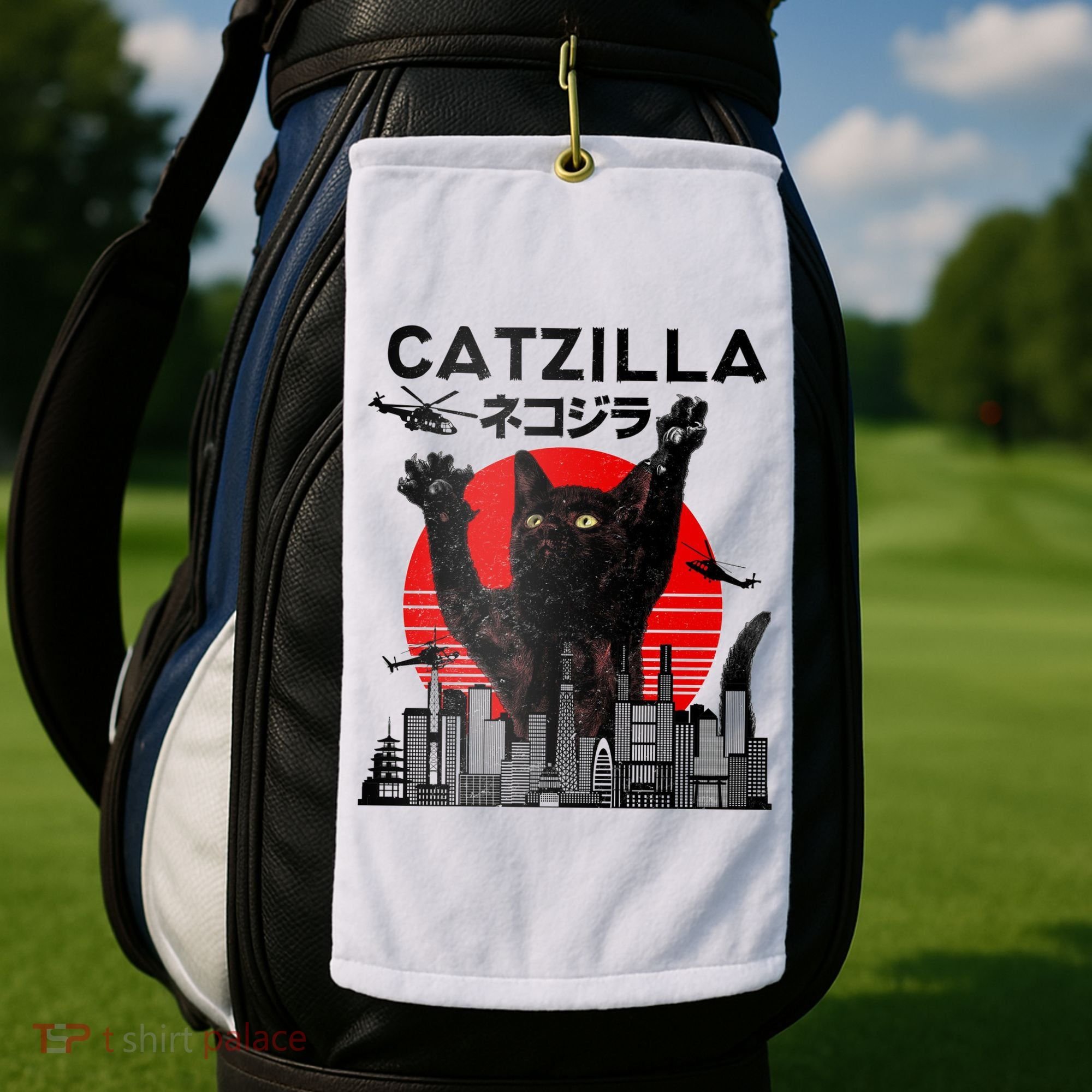 Catzilla King Of Pawster Golf Towel