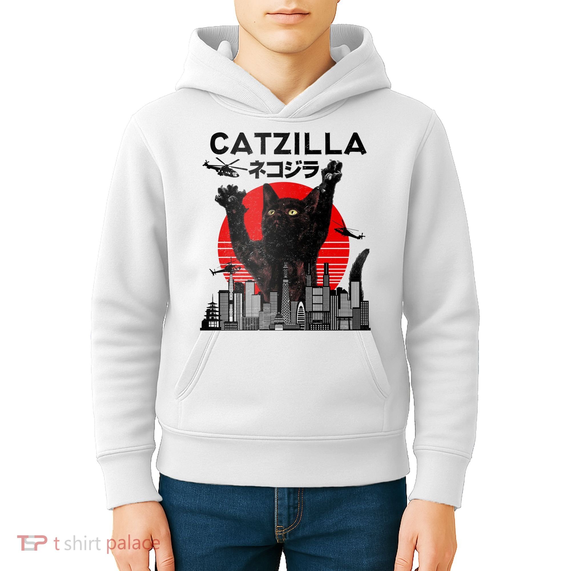 Catzilla King Of Pawster Kids Hoodie