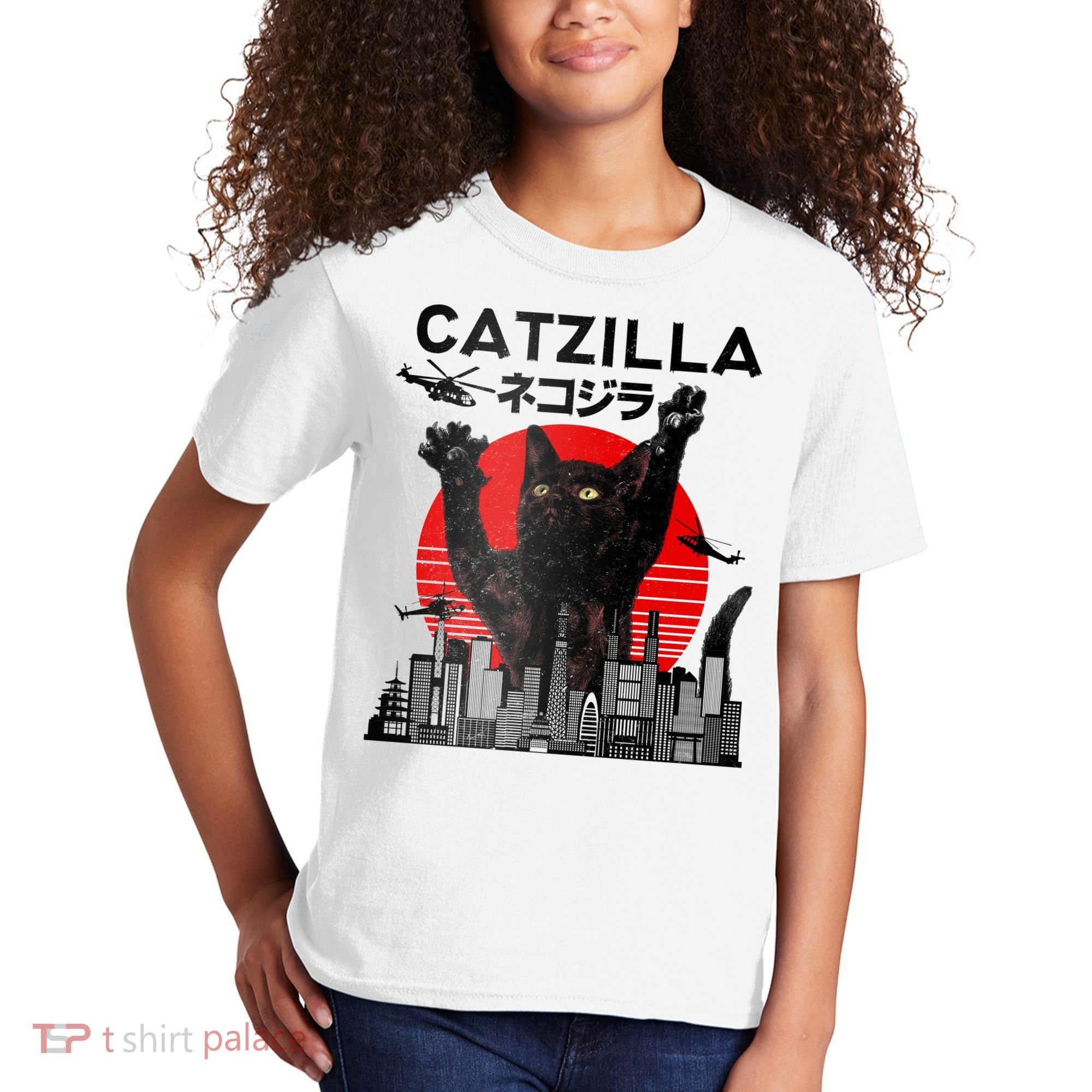Catzilla King Of Pawster Kids T-Shirt